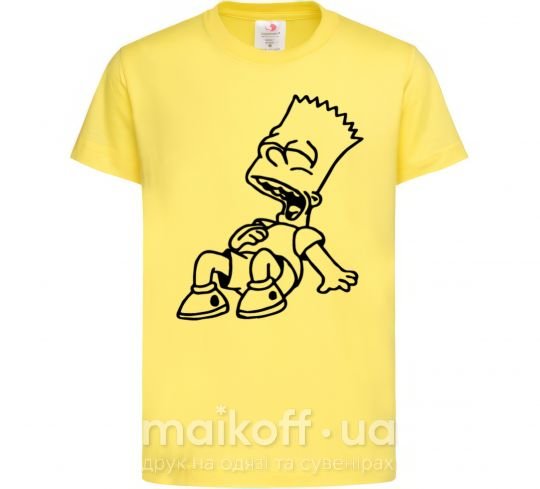 Дитяча футболка Барт смеется Лимонний фото