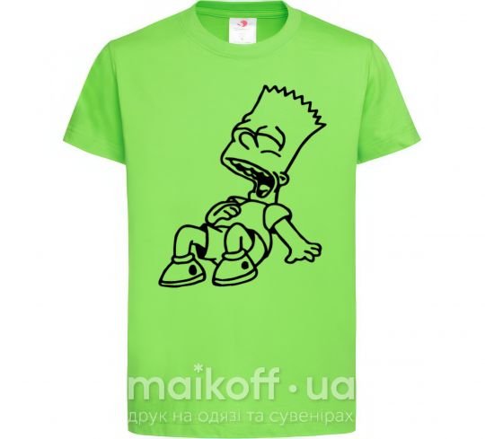 Дитяча футболка Барт смеется Лаймовий фото