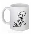 Чашка керамічна Барт смеется Білий фото