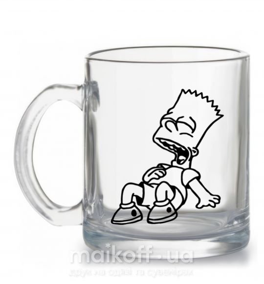 Чашка скляна Барт смеется Прозорий фото