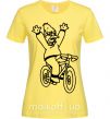 Женская футболка Дед Симпсон на велике Лимонный фото