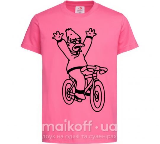 Детская футболка Дед Симпсон на велике Ярко-розовый фото