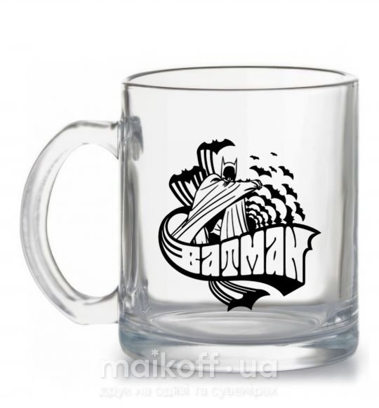 Чашка стеклянная Бетмен и мыши Прозрачный фото
