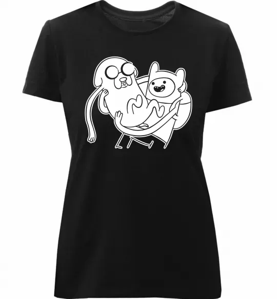 Жіноча преміум футболка Пригоди Чорний фото