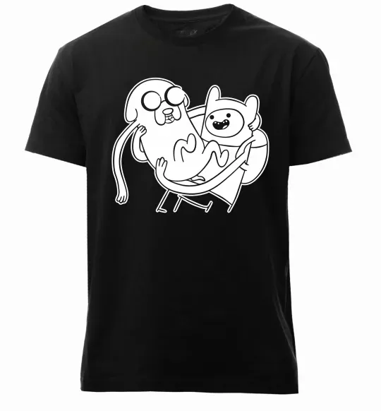 Чоловіча преміум футболка Пригоди Чорний фото