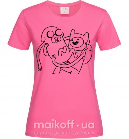 Жіноча футболка Приключения Яскраво-рожевий фото