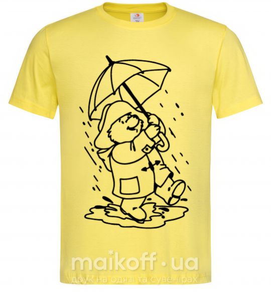 Чоловіча футболка Паддингтон с зонтом Лимонний фото