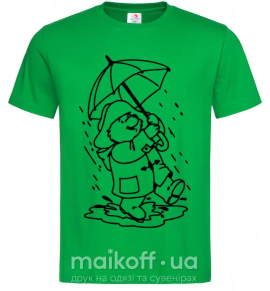 Мужская футболка Паддингтон с зонтом Зеленый фото