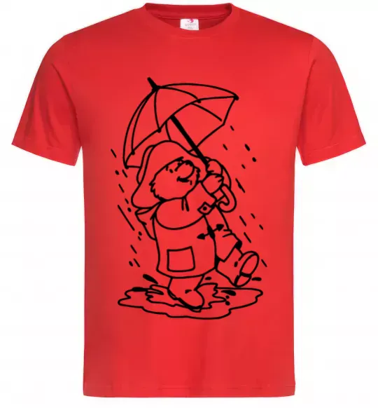 Мужская футболка Падінгтон з парасолею Красный фото