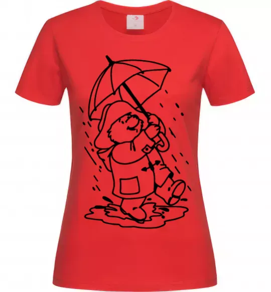Жіноча футболка Падінгтон з парасолею Червоний фото