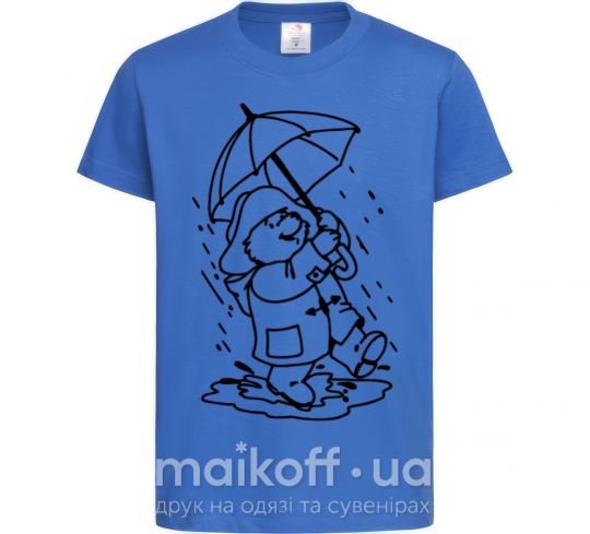 Детская футболка Паддингтон с зонтом Ярко-синий фото