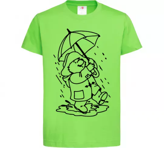 Дитяча футболка Падінгтон з парасолею Лаймовий фото