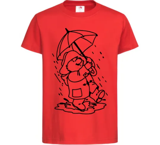 Дитяча футболка Падінгтон з парасолею Червоний фото