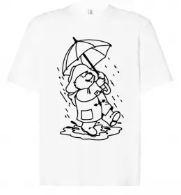Футболка Оверсайз Ведмедик Паддінгтон Белый фото