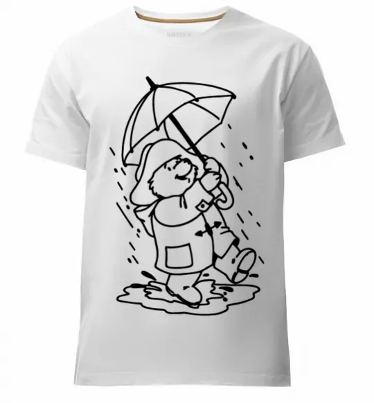 Чоловіча преміум футболка Падінгтон з парасолею Білий фото