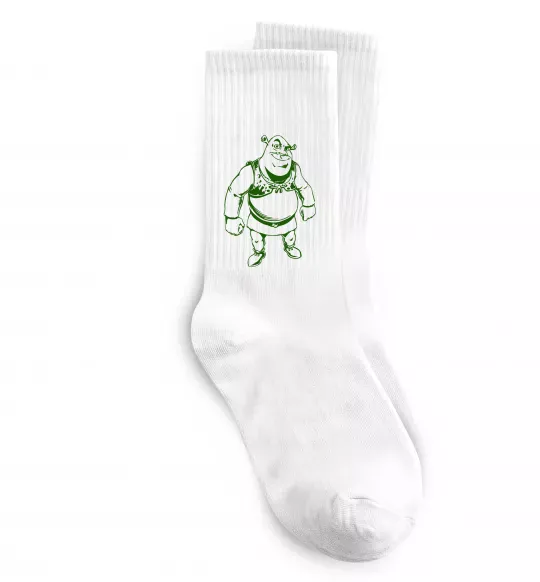Шкарпетки Зелений Шрек Білий фото