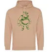 Мужская толстовка (худи) Зелений Шрек Песочный фото