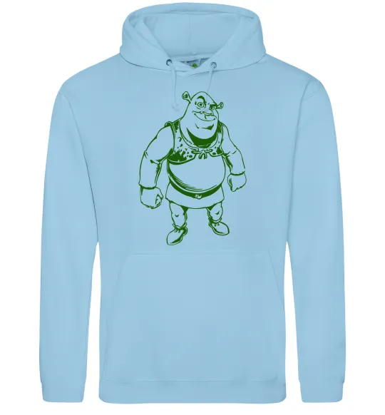 Женская толстовка (худи) Зелений Шрек Голубой фото