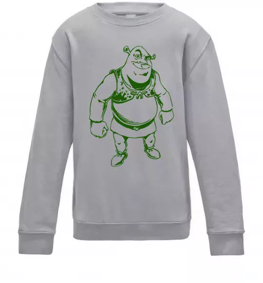 Детский Свитшот Зелений Шрек Серый меланж фото
