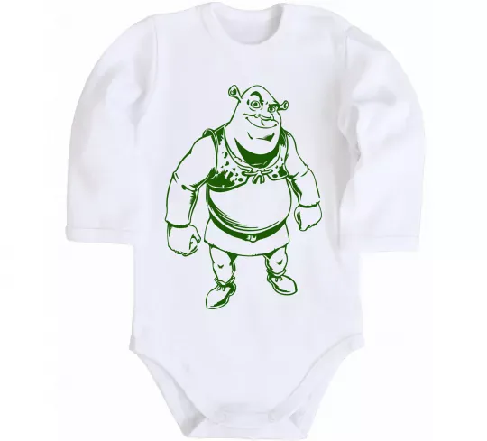 Детский боди Зелений Шрек Белый фото