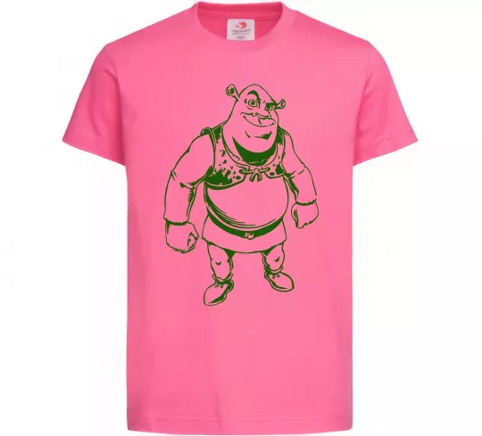 Детская футболка Зелений Шрек Ярко-розовый фото