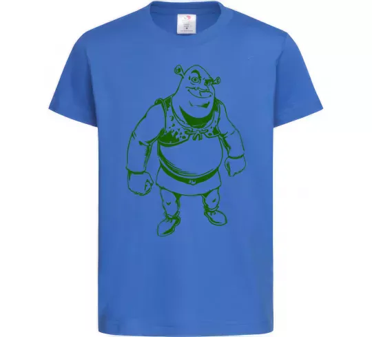 Детская футболка Зелений Шрек Ярко-синий фото