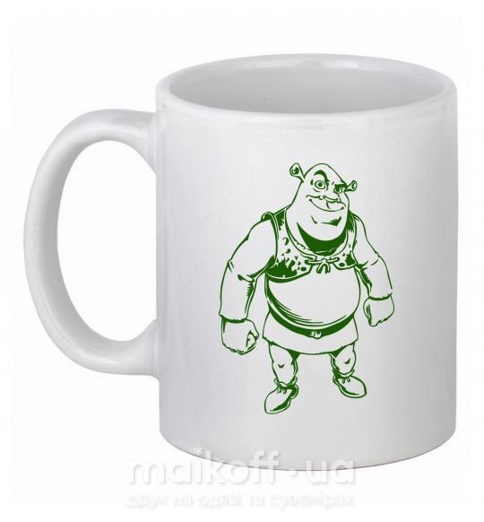Чашка керамічна Зеленый Шрек Білий фото