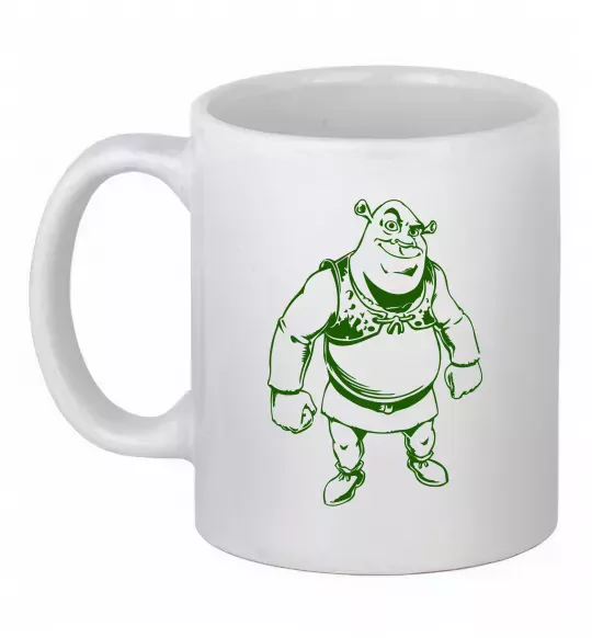 Чашка керамическая Зелений Шрек Белый фото