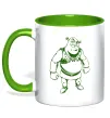Чашка с цветной ручкой Зелений Шрек Зеленый фото