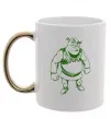 Чашка с цветной ручкой Зелений Шрек Золото фото