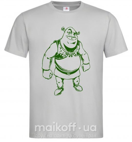 Мужская футболка Зеленый Шрек Серый фото