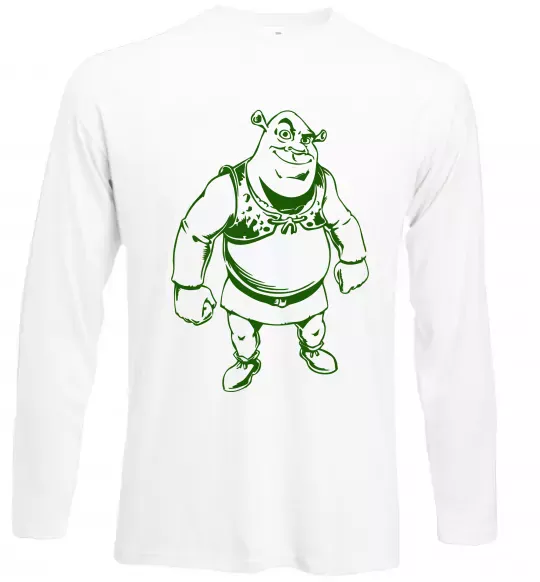 Лонгслів Зелений Шрек Білий фото