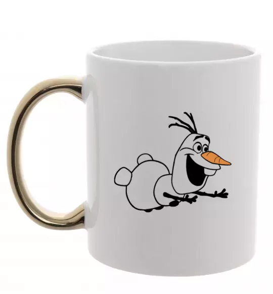 Чашка с цветной ручкой Олаф летить Золото фото
