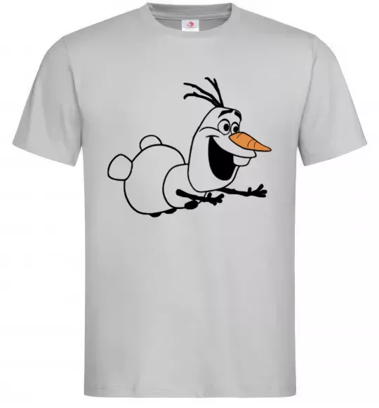 Мужская футболка Олаф летить Серый фото