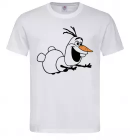 Мужская футболка Олаф летить Белый фото