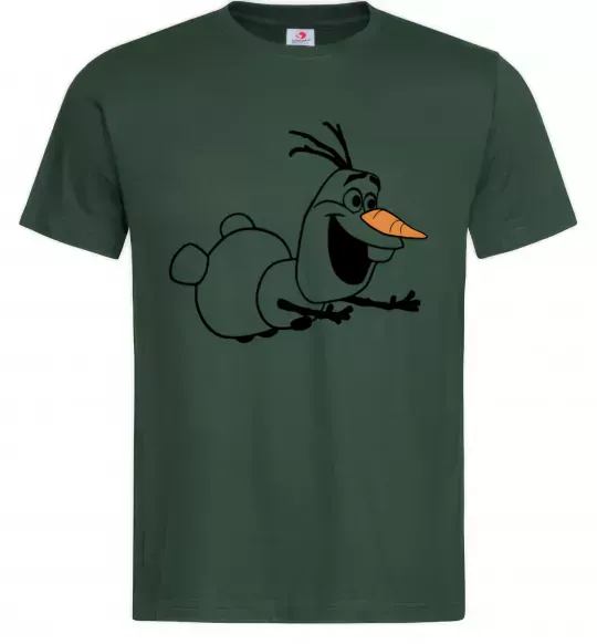 Мужская футболка Олаф летить Темно-зеленый фото