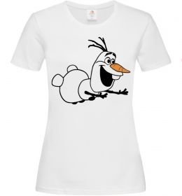 Женская футболка Олаф летить