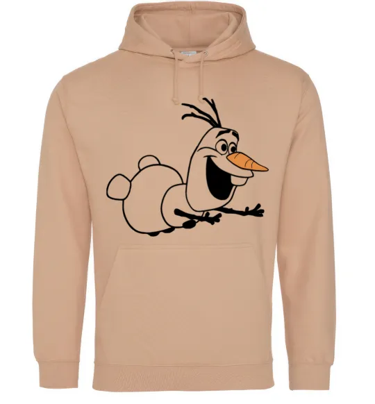 Мужская толстовка (худи) Олаф летить Песочный фото