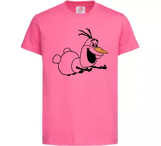 Детская футболка Олаф летить Ярко-розовый фото
