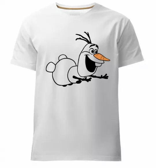 Мужская премиум футболка Олаф летить Белый фото