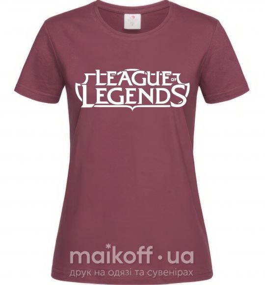 Женская футболка League of legends logo Бордовый фото