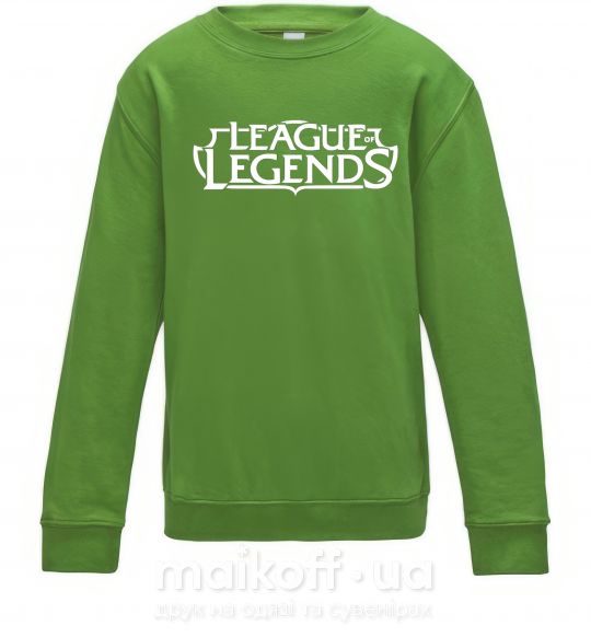 Детский Свитшот League of legends logo Лаймовый фото