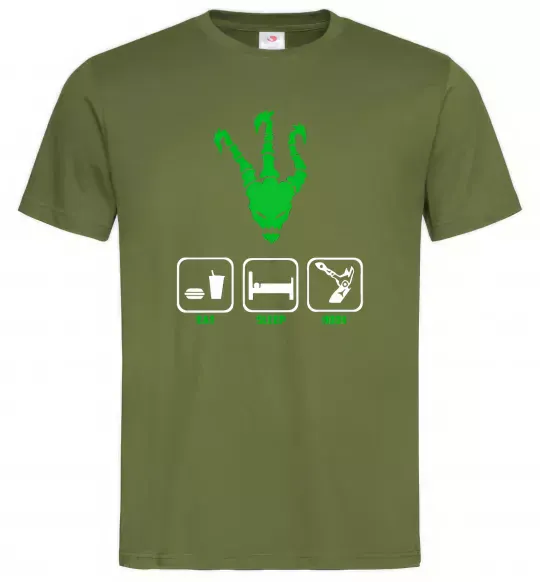 Мужская футболка Треш Оливковый фото