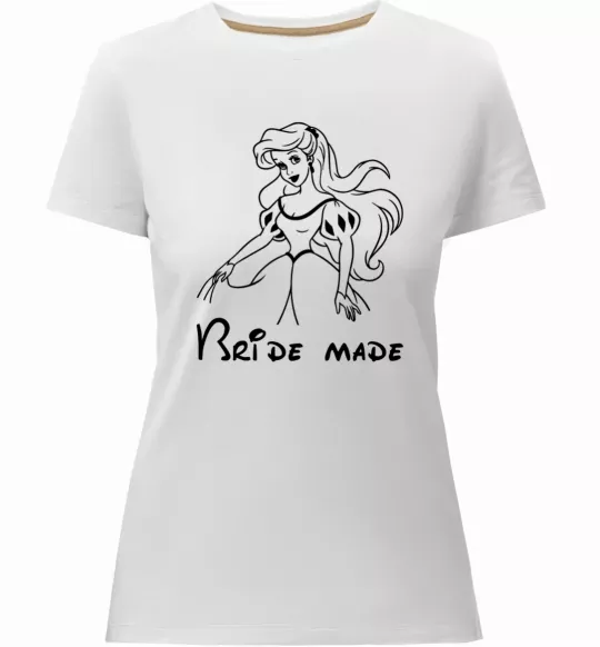 Женская премиум футболка Bride made Ariel Белый фото