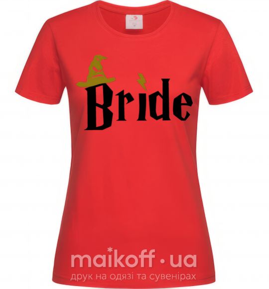 Женская футболка Bride hat Красный фото