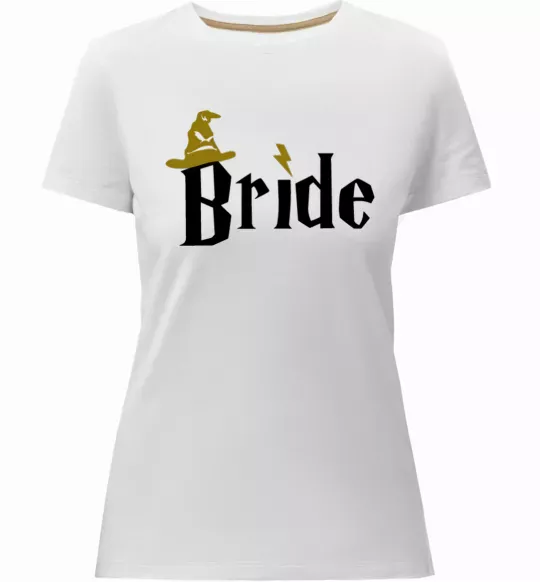 Жіноча преміум футболка Bride hat Білий фото