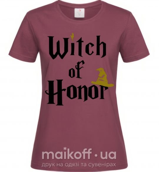 Жіноча футболка Witch of Honor Бордовий фото