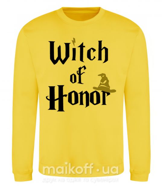 Світшот Witch of Honor Сонячно жовтий фото