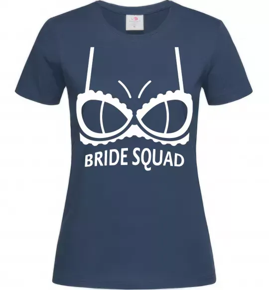 Женская футболка Bride squad brassiere white Темно-синий фото