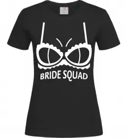 Женская футболка Bride squad brassiere white Черный фото